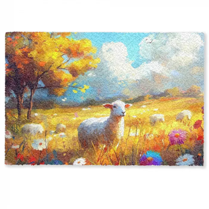 Schaap - Weide - Bloemen Deurmat klein -zkaufland3d
