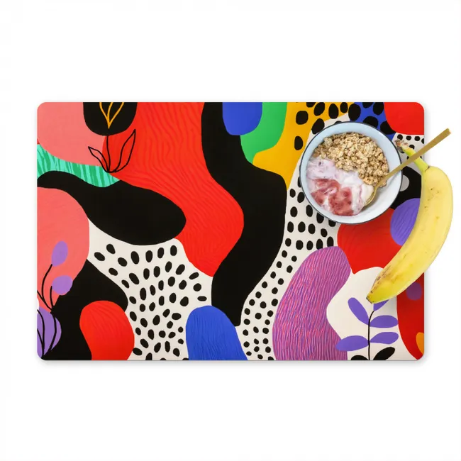 Abstract - Vormen - Kleuren - Stippen Placemat vinyl groot -zzzproduct_Kitchenyeah-website