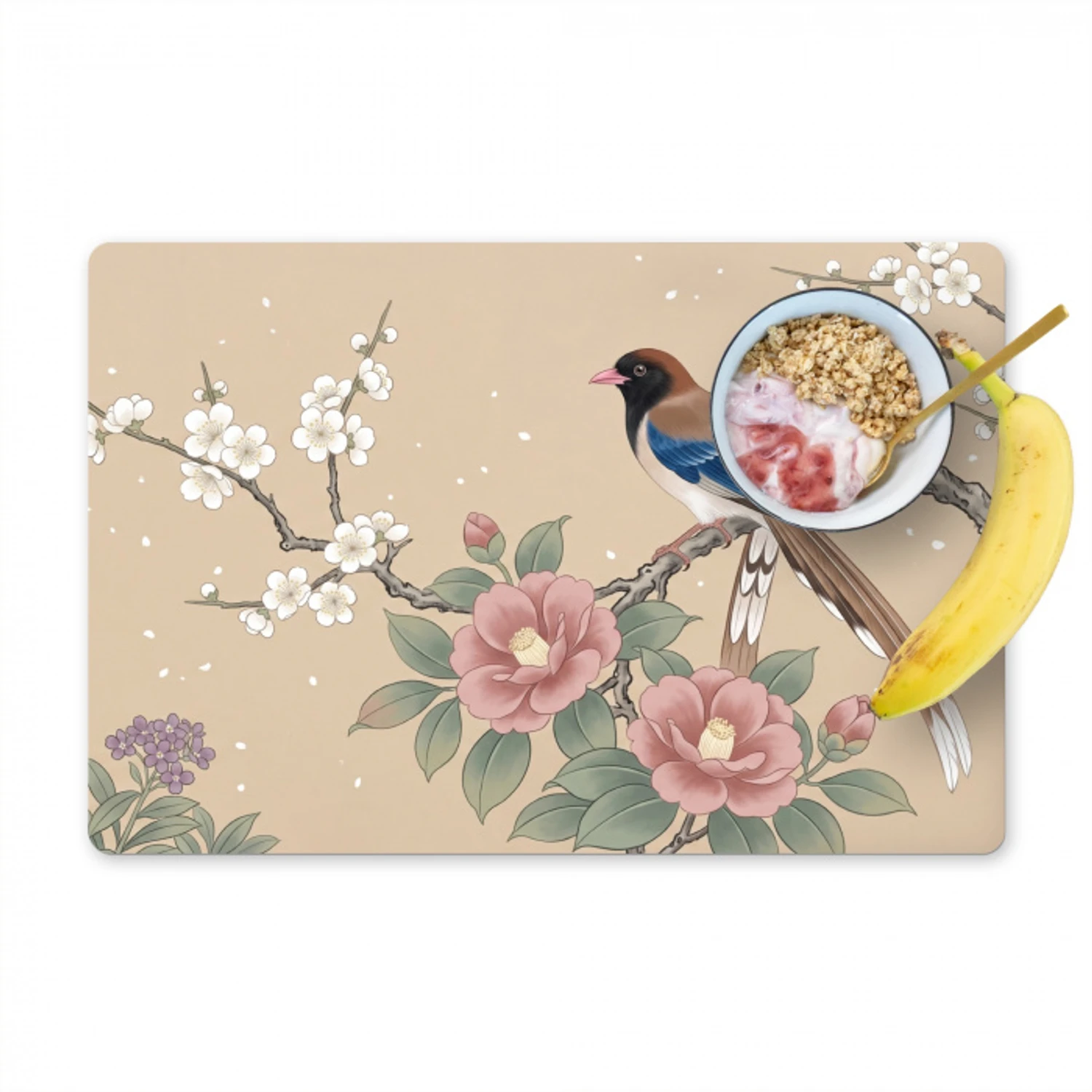 Bloemen - Vogels - Bloemen Placemat vinyl groot -zzzproduct_Kitchenyeah-website