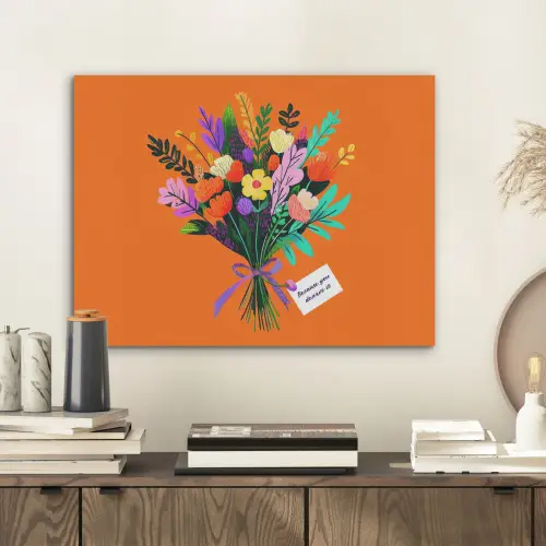 Kaartje - Boeket - Bloemen PET vilt klein -sfeer1