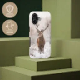 Edelhert - Bos - Sneeuw - Winter - Majestueus Toughcase MagSafe Apple iPhone 17 klein -USP_PrintM_FR