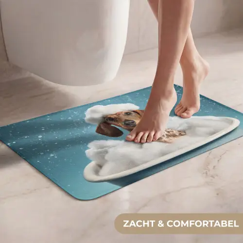 Teckel - Bad - Schuim - Waterdruppels WCmat klein -USP_ZachtNL