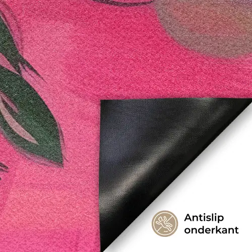 Bloemen - Verf - Roze Deurmat klein -antislip_NL