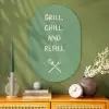 Grill - Groen - Zomer - Quote Wandcirkel Ovaal Glas middel -sfeer2