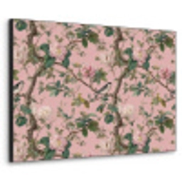 Pioenrozen - Botanisch - Vogel Textielframe zwart klein 947 -3d