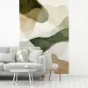 Japandi - Abstract - Groen fotobehang vinyl groot -woonkamer