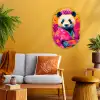 Kimono - Roze - Panda - Bloemenkroon Wandcirkel Ovaal Forex klein -sfeer4