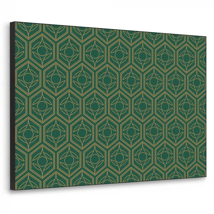 Geometrisch - Patroon - Groen Textielframe zwart klein 947 -3d