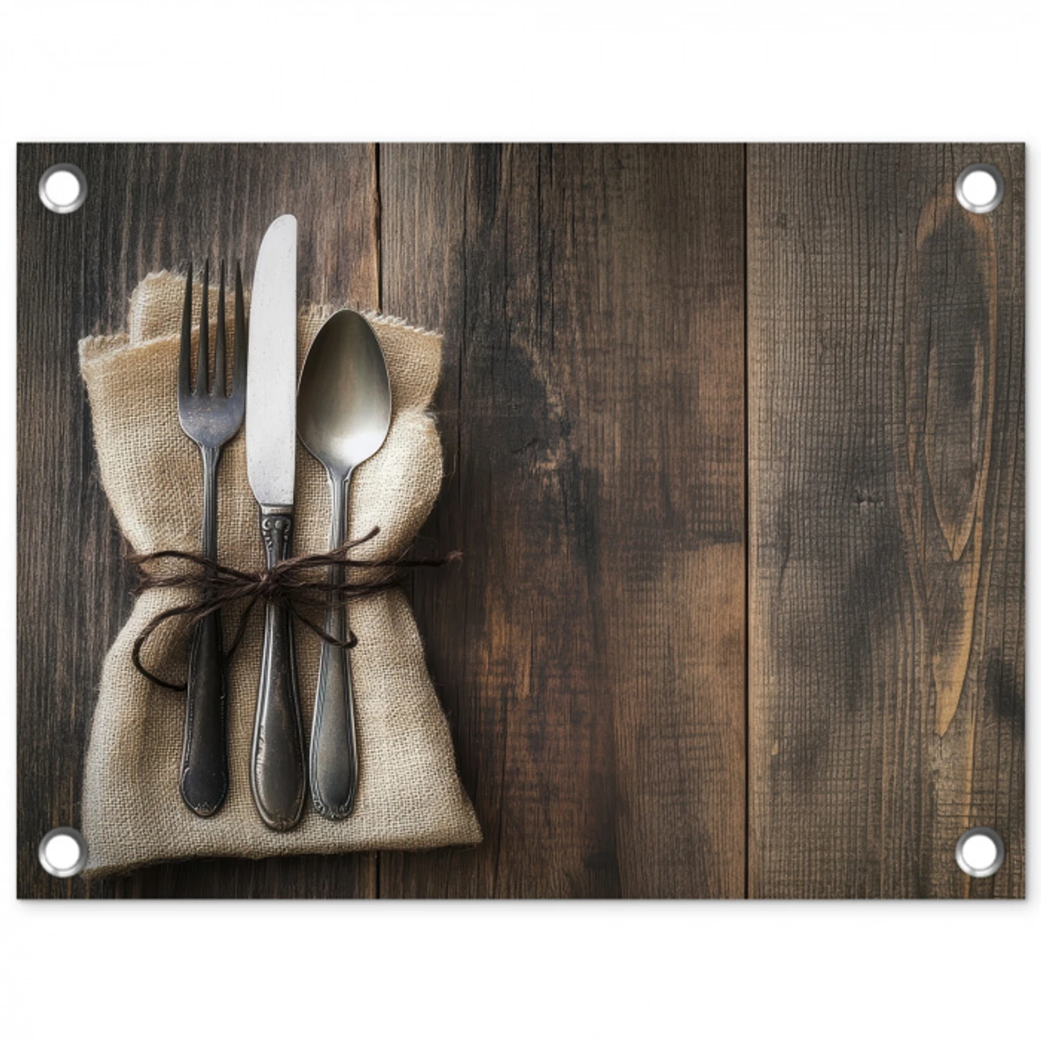 Bestek - Strikje - Zilver tuinposter los doek klein -3d