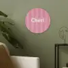 Gestreept - Roze - Chéri Akoestische PET Vilt - Rond klein -sfeer2