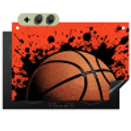 Basketbal - Verf - Sport - Oranje Inductie beschemer met haakjes klein -3d