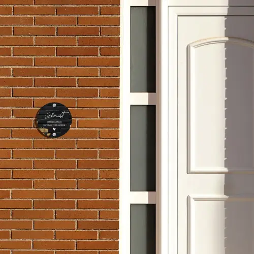 Stenen goud zwart - Sierlijk Naambord Rond klein -sfeer3-rond-XS