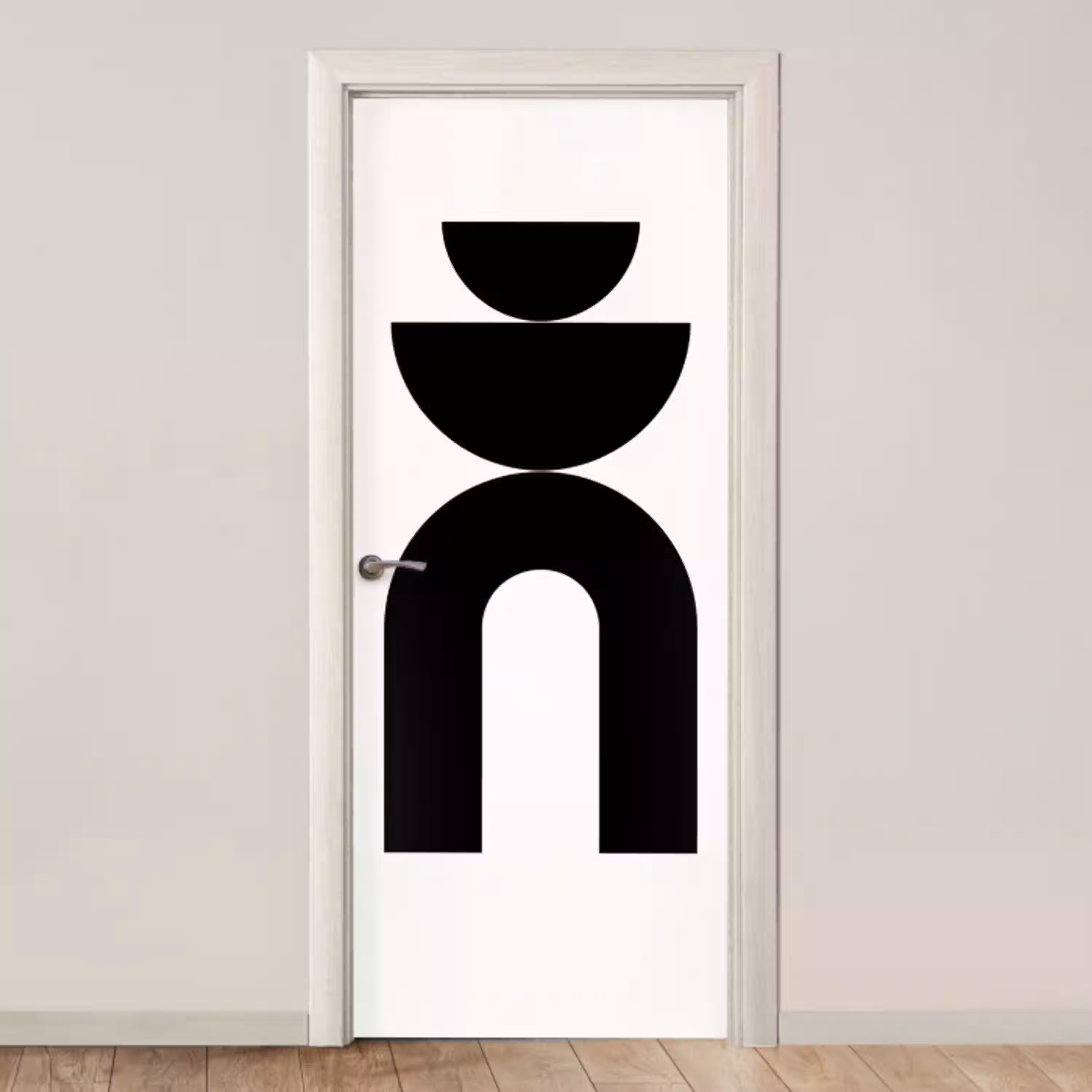 Minimalistisch - Kunst - Wit deurposter klein -3d_beige