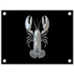 Kreeft - Zilver - Metallic - Luxe tuinposter los doek klein -3d