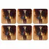 Giraf - Bruin - Abstract - Geschilderd onderzetter kurk middel -3d