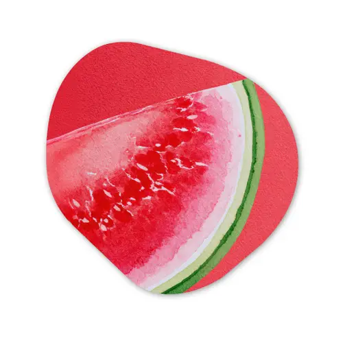 Watermeloen - Rood - Zomers Wandcirkel Organisch Forex 3mm klein -3d
