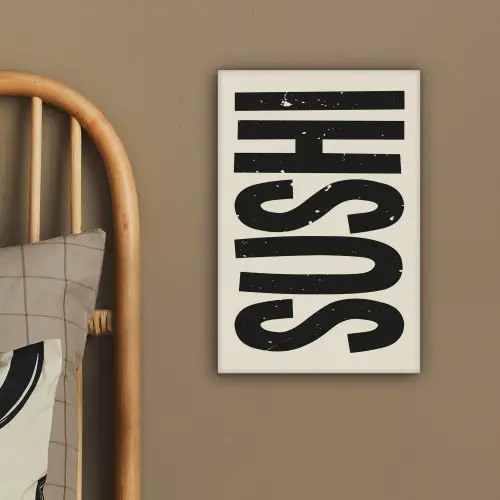 Zwart - Sushi - Japandi - Vintage canvas 2cm klein -sfeer3