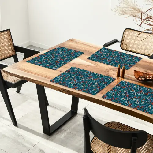 Golven - Retro - Blauw - Patroon Placemat vinyl groot 368 -zzsfeer4_Kitchenyeah-website
