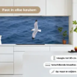 Zeemeeuw - Oceaan - Blauw keuken achterwand 2 middel -sfeer4_NL