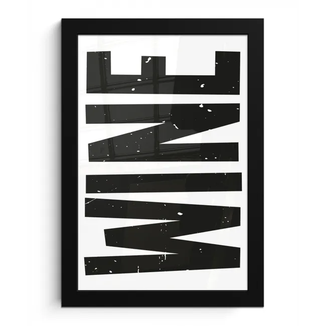 Vintage - Japandi - Wine - Decoratie fotolijst zwart zonder passe partout klein -3d