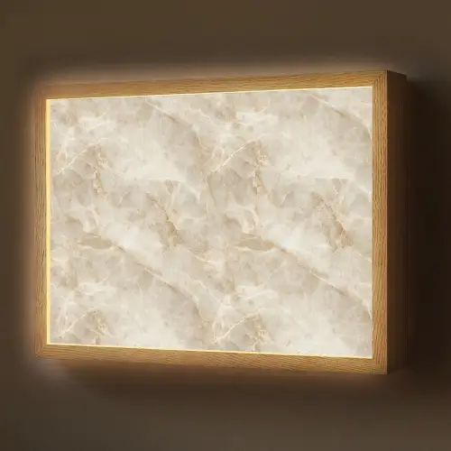 Lichtbeige - Onyx - Subtiel Light Box met batterij (Wandlamp) middel 907 -z3d_website