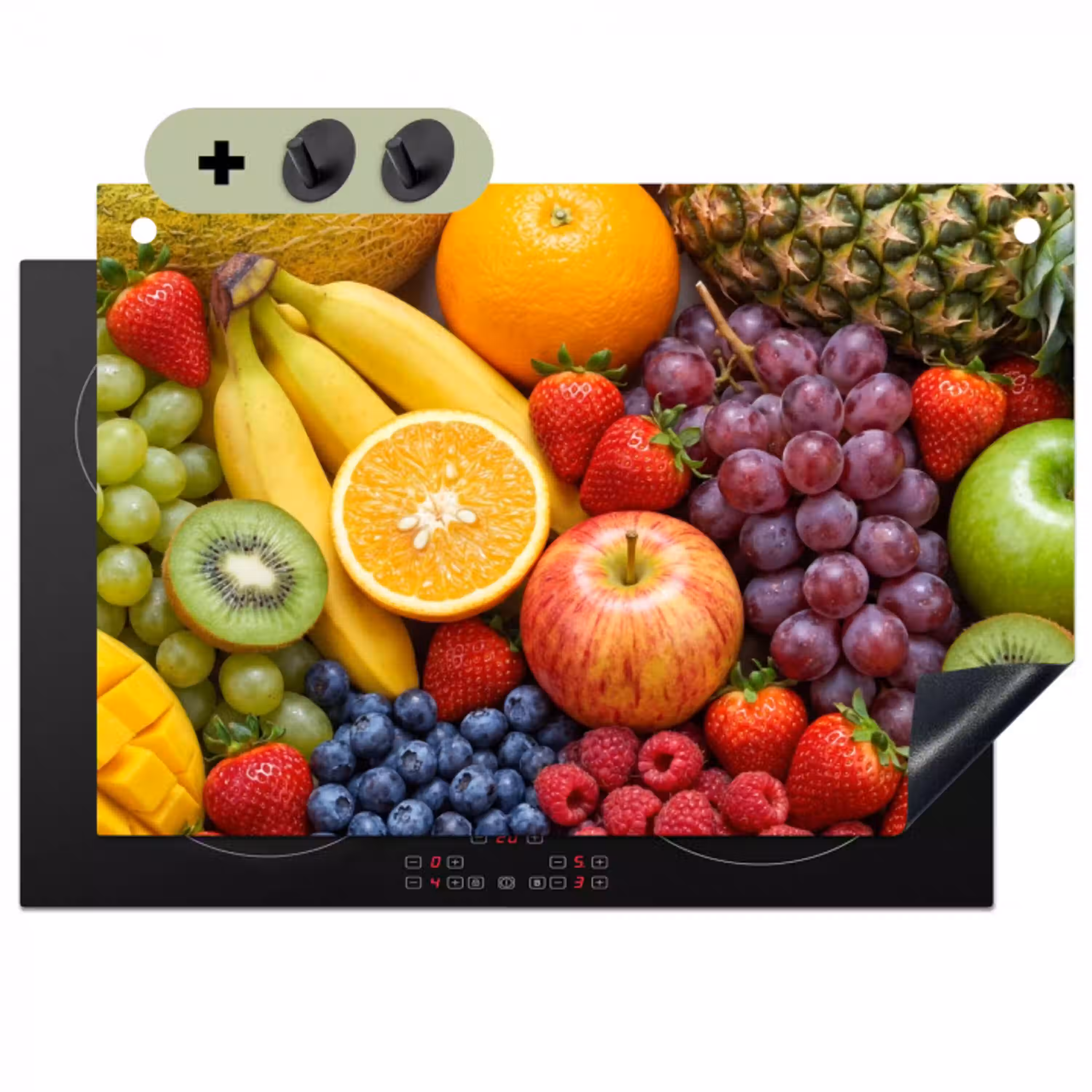 Eten - Fruit - Vers - Kleurrijk - Voeding Inductie beschemer met haakjes klein -3d