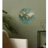 Wereldkaart - Gebroken tegels - Mozaïek Wandcirkel behangsticker klein -sfeer2
