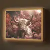 Schotse hooglander - Dier - Natuur - Bloemen - Botanisch Light Box met batterij (Wandlamp) middel -z3d_website