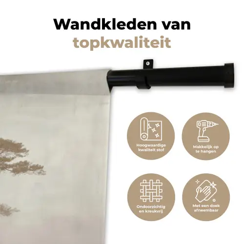 Boom - Oosterse stijl - Landschap Wandkleed katoen klein -sfeer2