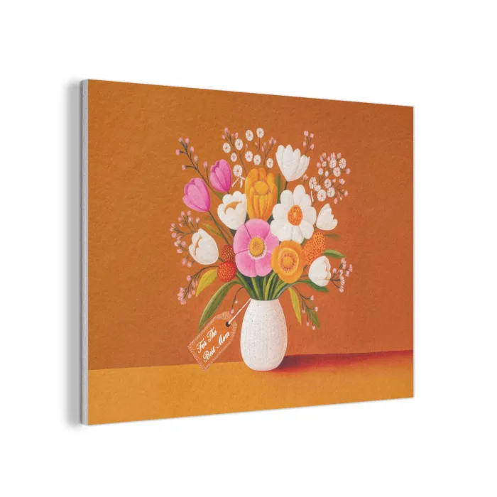 Vaas - Bloemen - Oranje PET vilt klein -3d