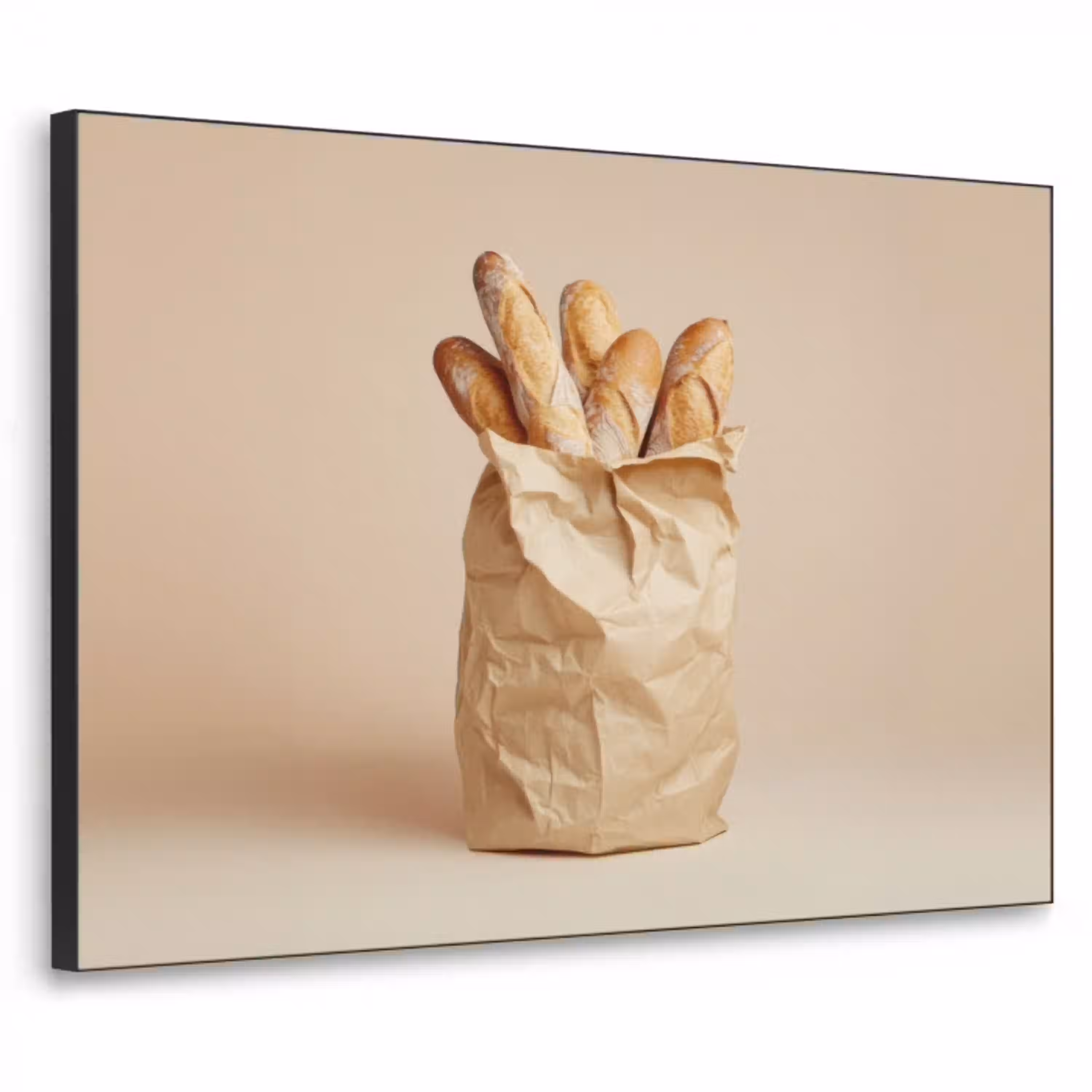 Baguette - Brood - Stokbrood - Beige Textielframe - compleet frame klein -3d