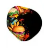 Fastfood - Graffiti - Hamburger - Eten - Modern Wandcirkel Organisch Aluminium middel -3d