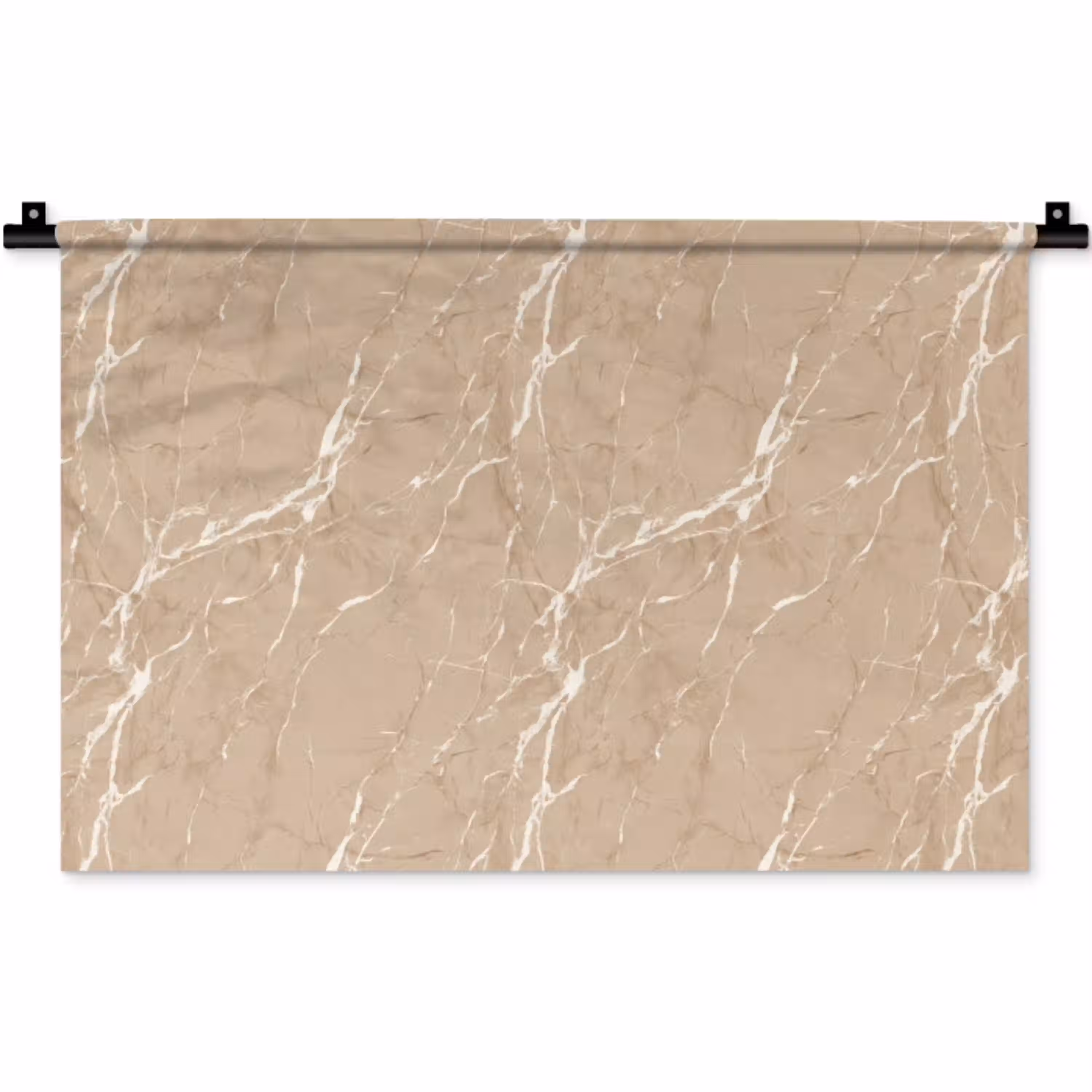 Beige - Marmer - Organisch - Wit Wandkleed katoen klein 269 -zz3d