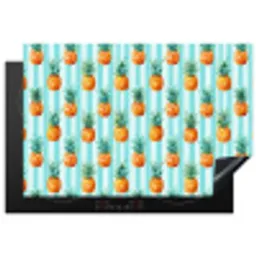 Ananas - Strepen - Groen Inductie beschermer vinyl 3mm klein 276 -3d
