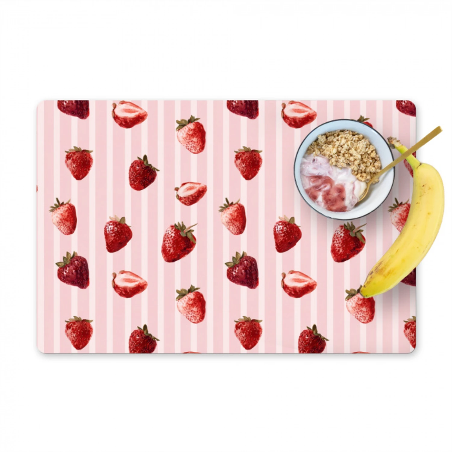 Strepen - Aardbei - Roze Placemat vinyl groot 368 -zzzproduct_Kitchenyeah-website