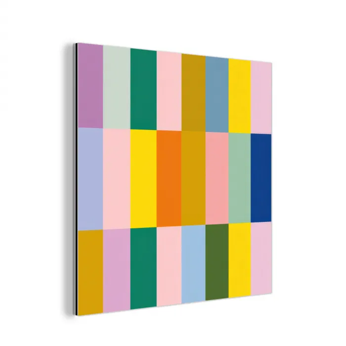 Stroken - Blauw - Patroon - Abstract aluminium wit klein -3d