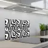 Modern - Lijnen - Zwart keuken achterwand spatscherm klein 900 -3d_schuin
