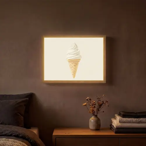 Softijs - Hoorntje - Wit Light Box met batterij (Wandlamp) middel -sfeer4