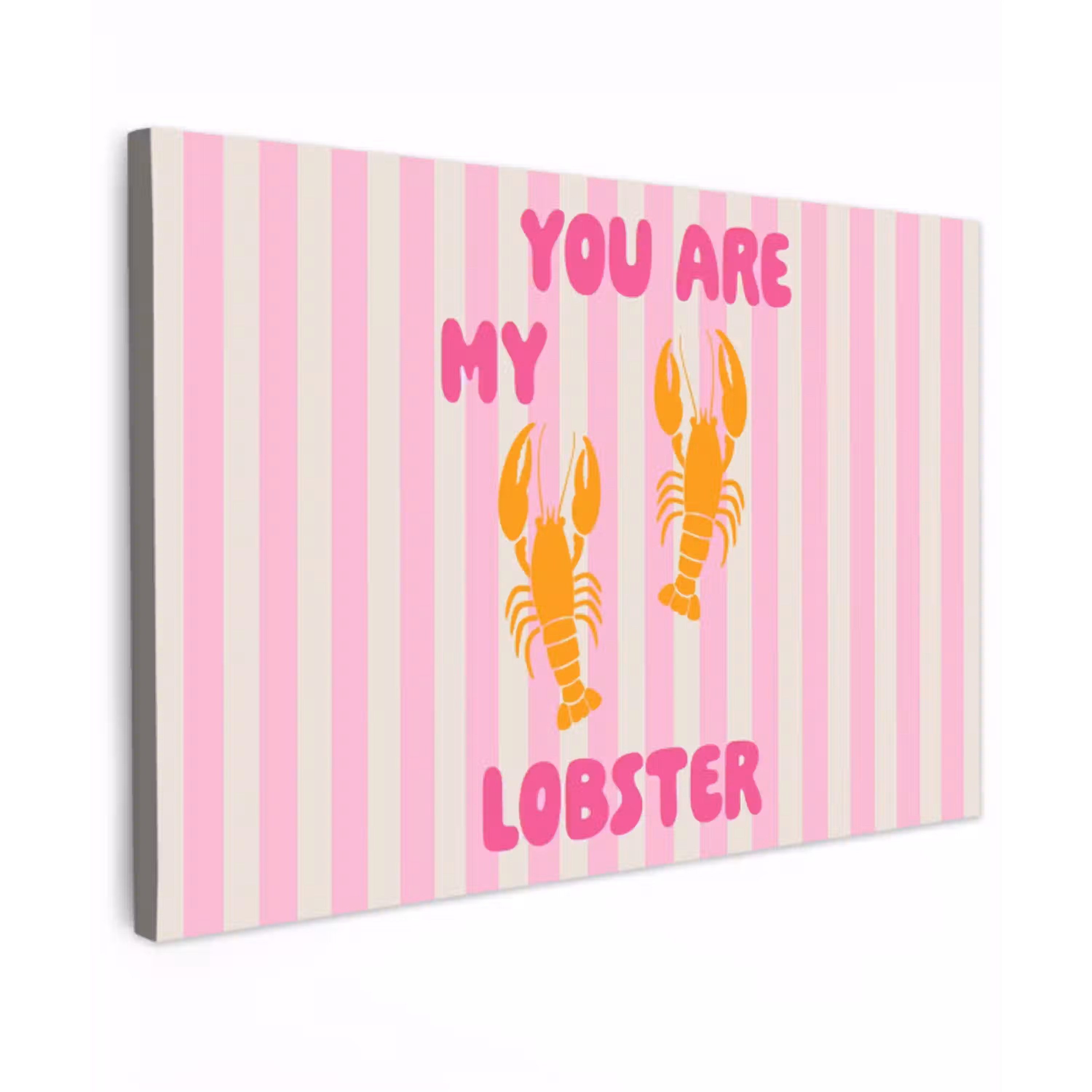 Lobster - Love - Valentijn Tuinposter op houten frame 2 cm dik klein -3d