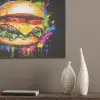 Hamburger - Graffiti - Verf - Kleurrijk - Eten - Abstract PET vilt klein -sfeer6_closeup