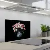Bloemen - Roze - Tulpen - Vaas keuken achterwand spatscherm klein -3d_schuin