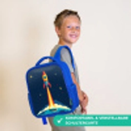 Planeet - Raket - Sterren - Donkerblauw Kinderrugzak - Blauw middel -sfeer3_DE