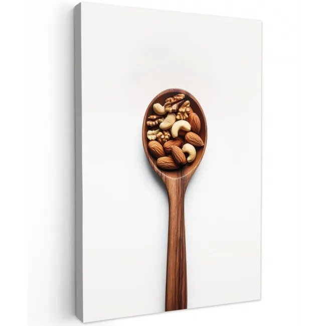 Noten - Wit - Hout Tuinposter op houten frame 2 cm dik middel -3d