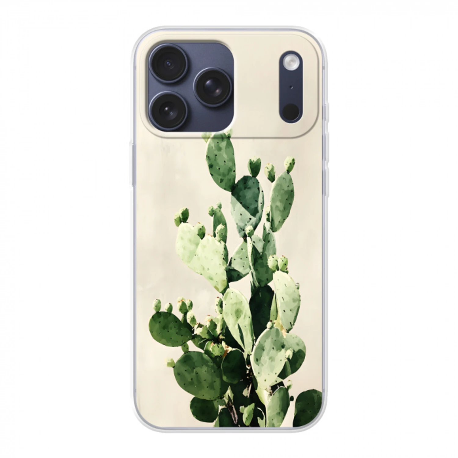 Cactus - Groen - Minimalistisch Telefoonhoesje iPhone 17 Pro Max klein -3d