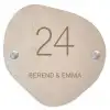 Beige reliëf lijnen - Klassiek Naambord Organisch middel -3d