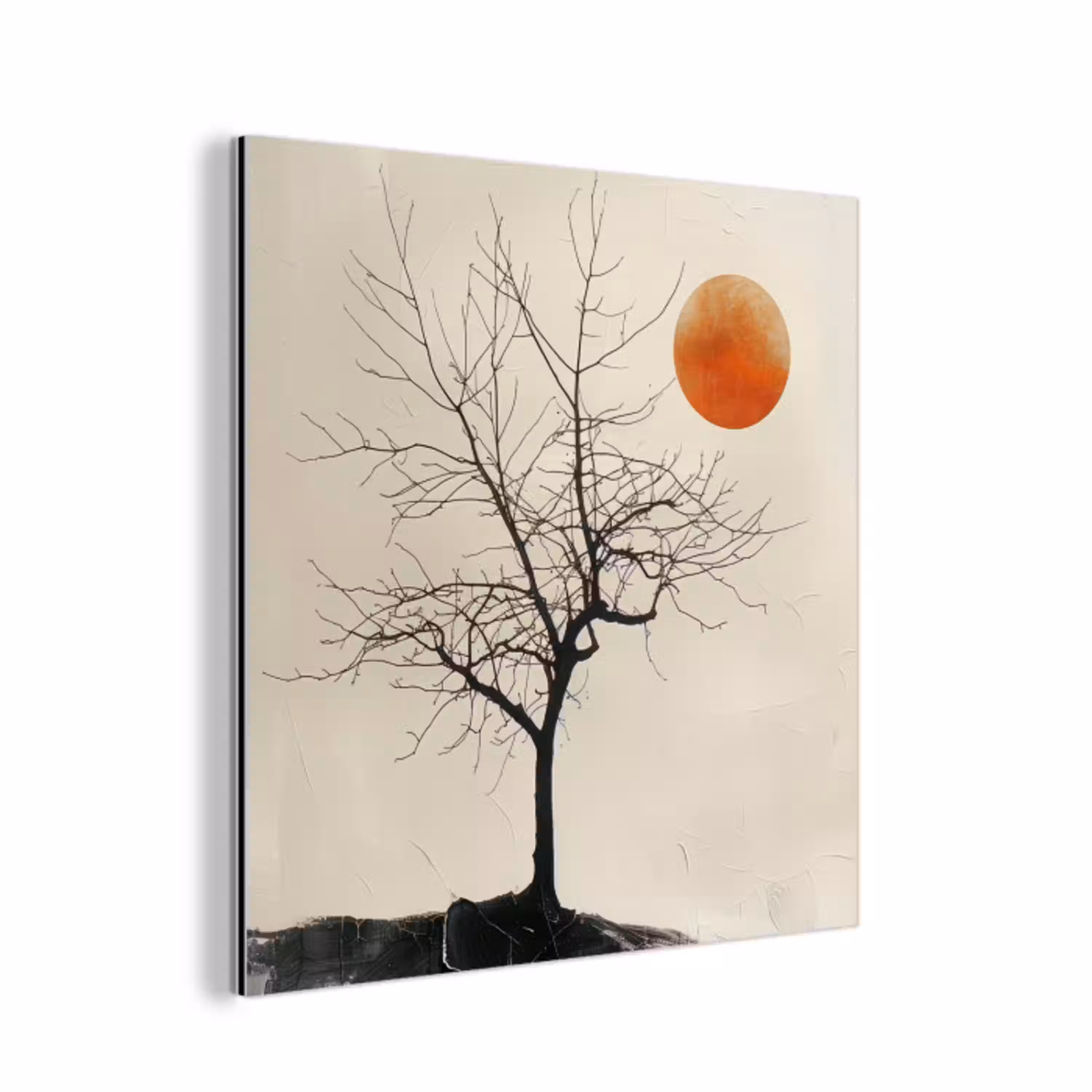 Boom - Zon - Modern - Landschap aluminium wit klein -3d