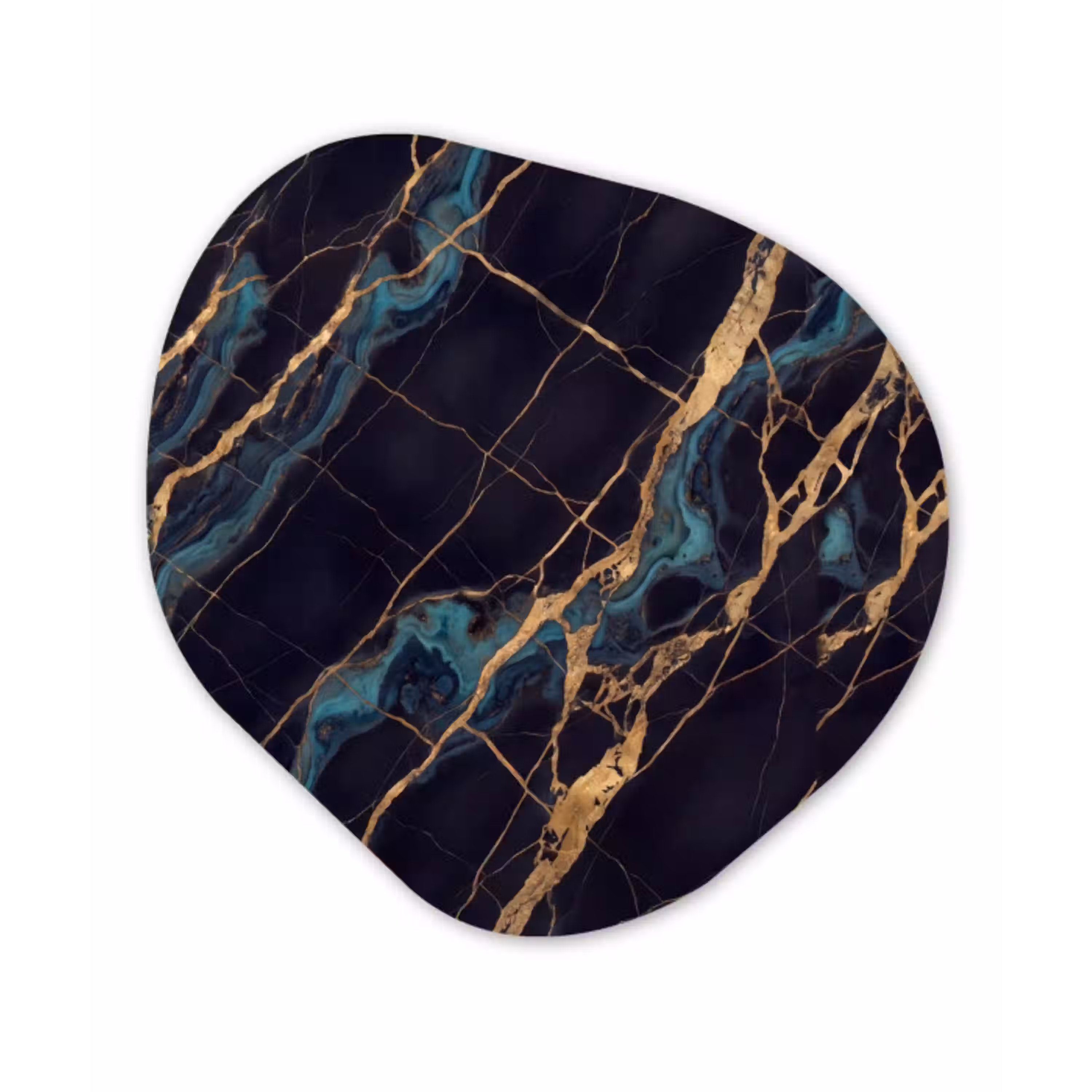 Abstract - Gouden lijnen - Kunst - Modern - Zwart Wandcirkel Organisch Forex 3mm klein -3d