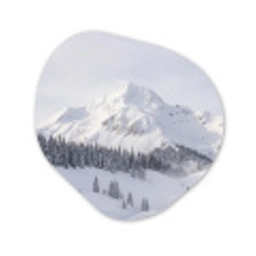 Berg - Sneeuw - Winter - Natuur - Wit Wandcirkel Organisch Aluminium middel -3d