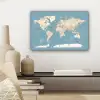 Wereldkaart - Oceaan - Realistisch - Blauw canvas 2cm klein -sfeer6