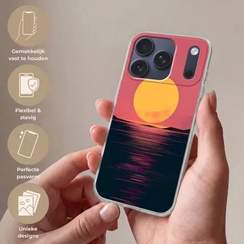 Zon - Geel - Bergen - Water Telefoonhoesje iPhone 17 Pro klein -sfeer3_NL